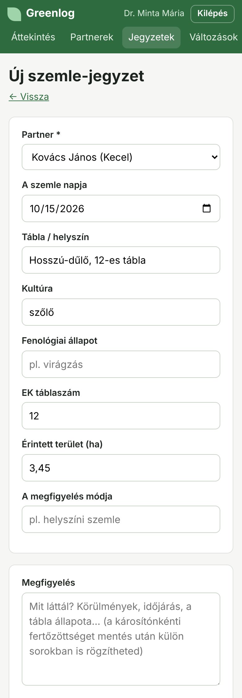 Új jegyzet telefonon